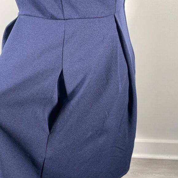 Speechless Navy Blue Crew Neck Lace Shoulder Sleeveless Fit & Flare Dress M - Picture 8 of 16